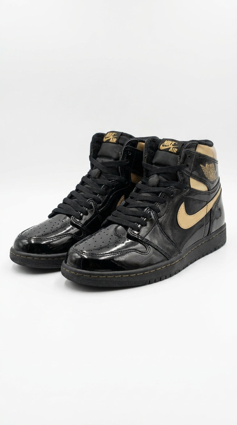 JORDAN 1 HIGH x BLACK METALLIC GOLD