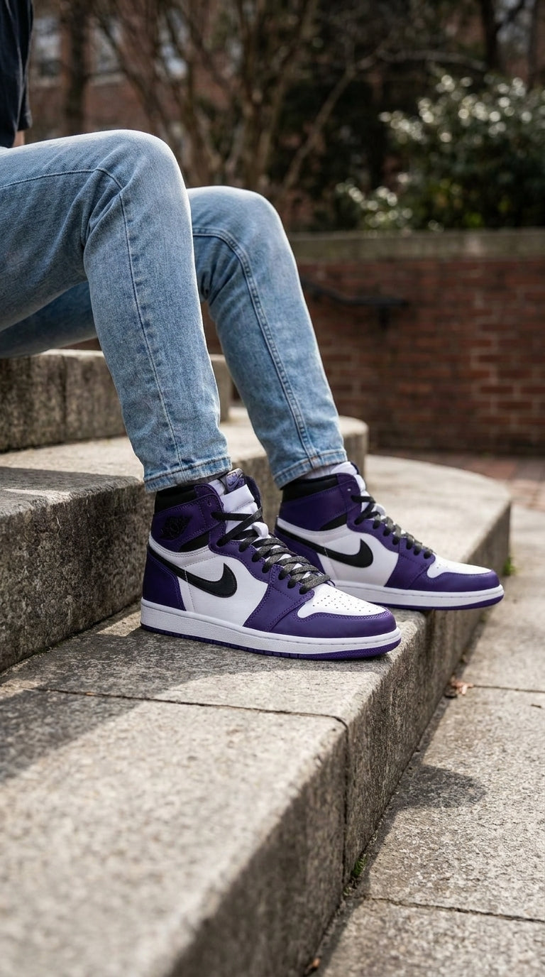 JORDAN 1 HIGH x COURT PURPLE WHITE