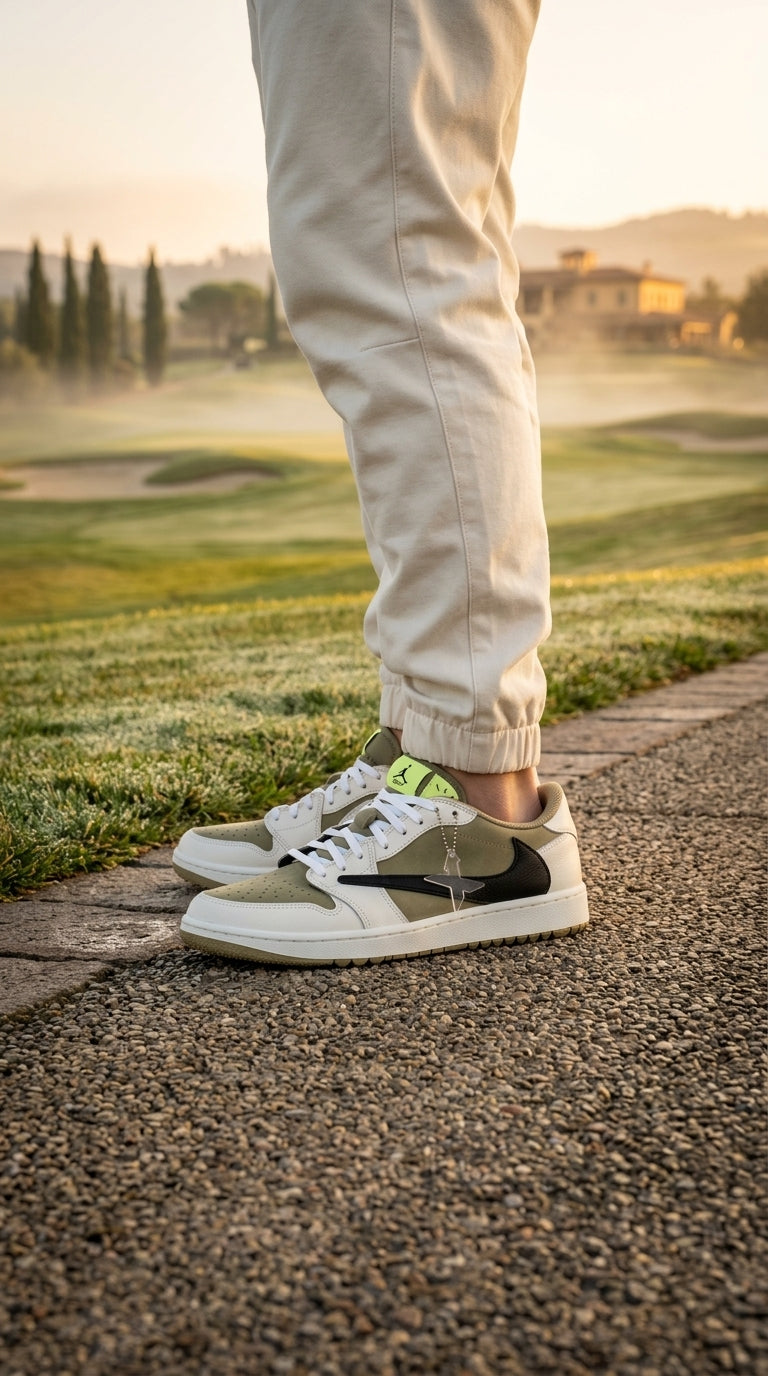 JORDAN 1 LOW GOLF x TRAVIS SCOTT NEUTRAL OLIVE