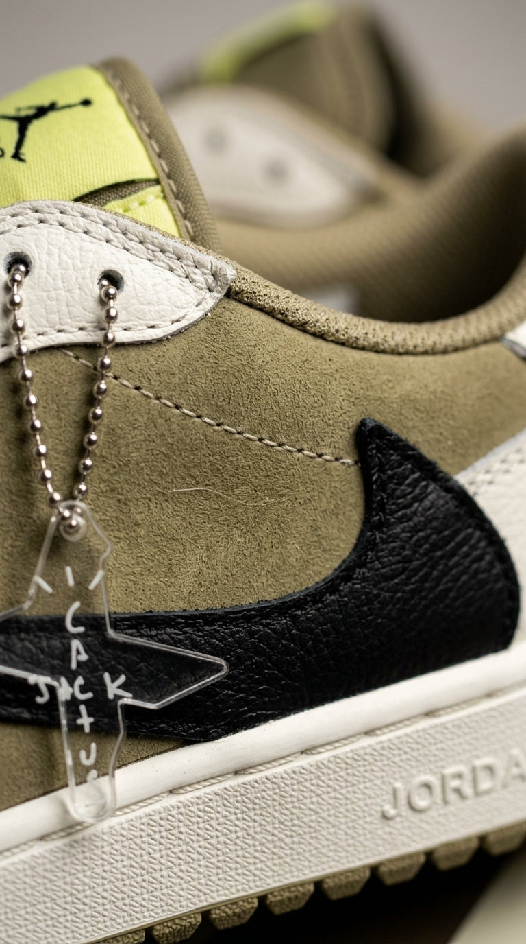 JORDAN 1 LOW GOLF x TRAVIS SCOTT NEUTRAL OLIVE