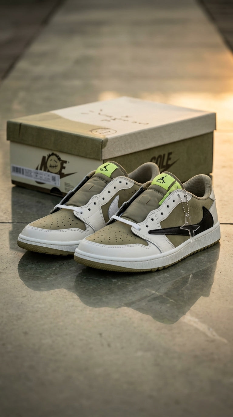 JORDAN 1 LOW GOLF x TRAVIS SCOTT NEUTRAL OLIVE