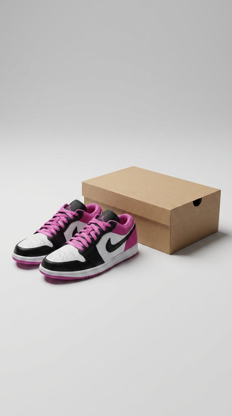 JORDAN 1 LOW x BLACK ACTIVE FUCHSIA