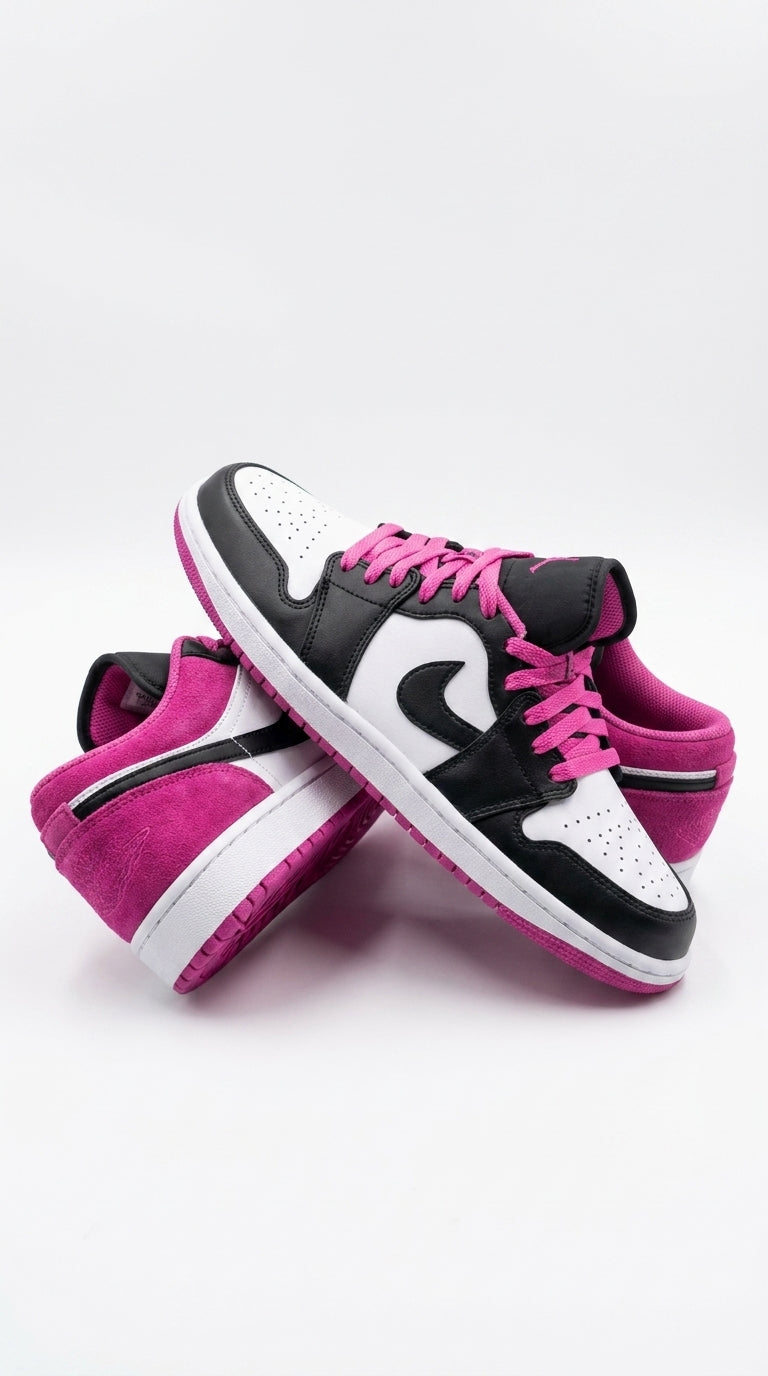 JORDAN 1 LOW x BLACK ACTIVE FUCHSIA