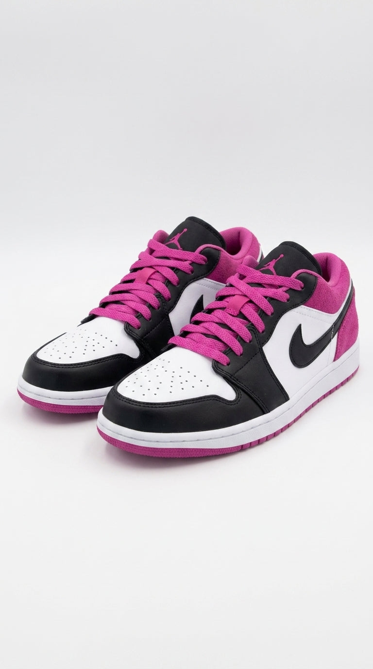 JORDAN 1 LOW x BLACK ACTIVE FUCHSIA