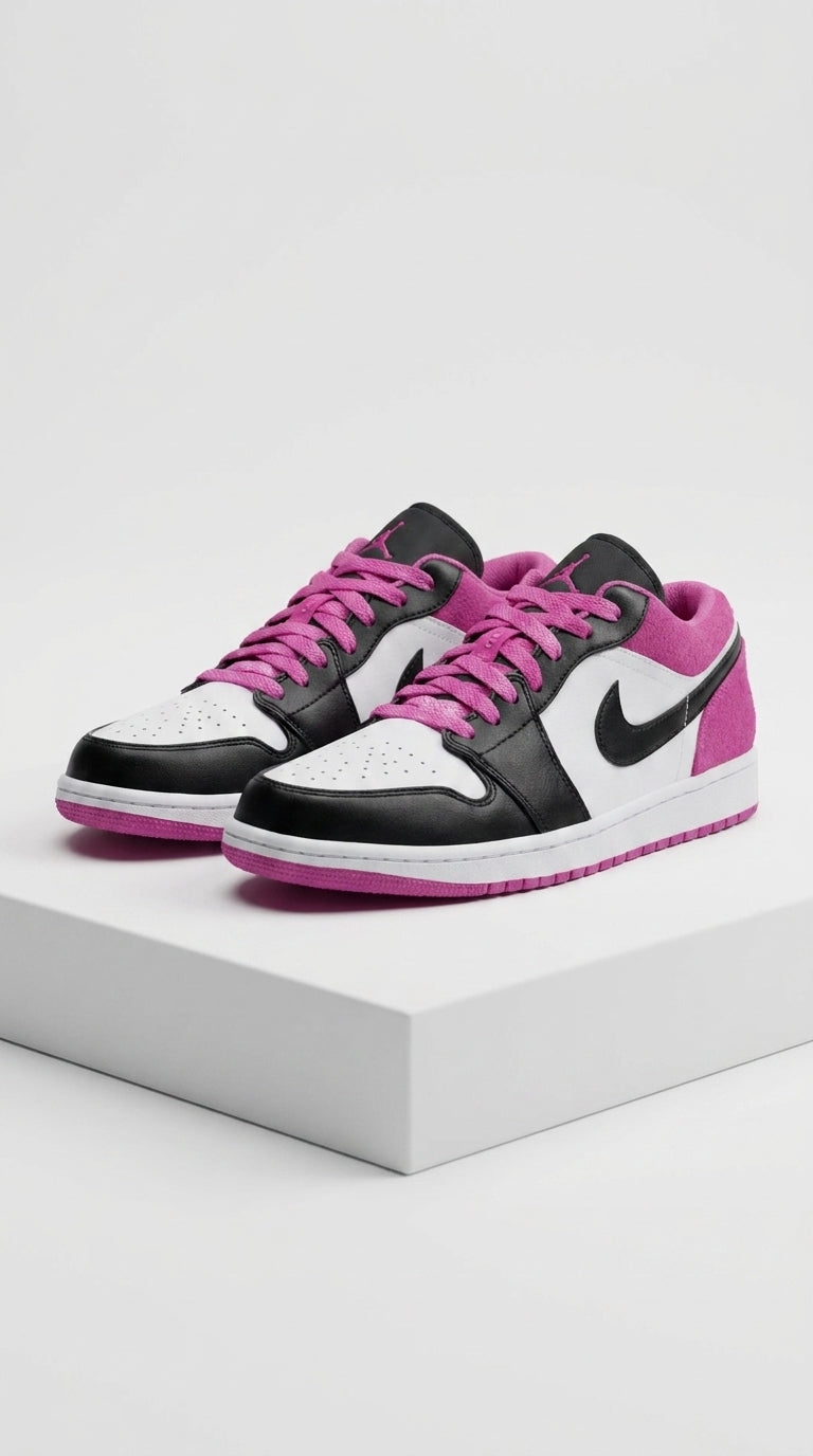 JORDAN 1 LOW x BLACK ACTIVE FUCHSIA
