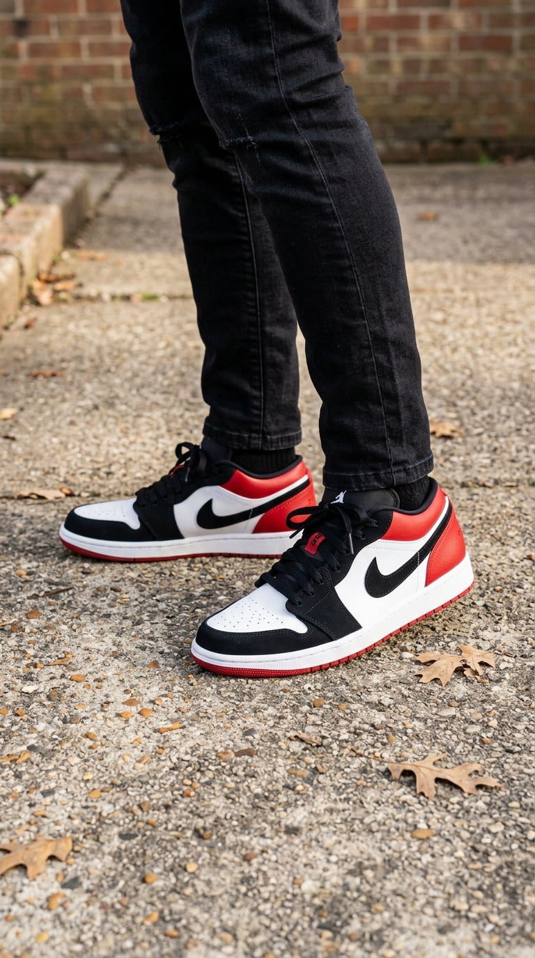JORDAN 1 LOW x BRED TOE