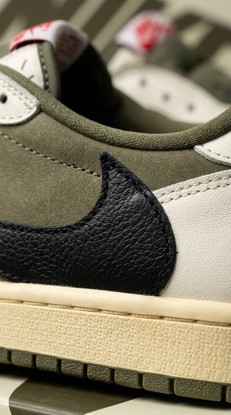 JORDAN 1 LOW x TRAVIS SCOTT MEDIUM OLIVE