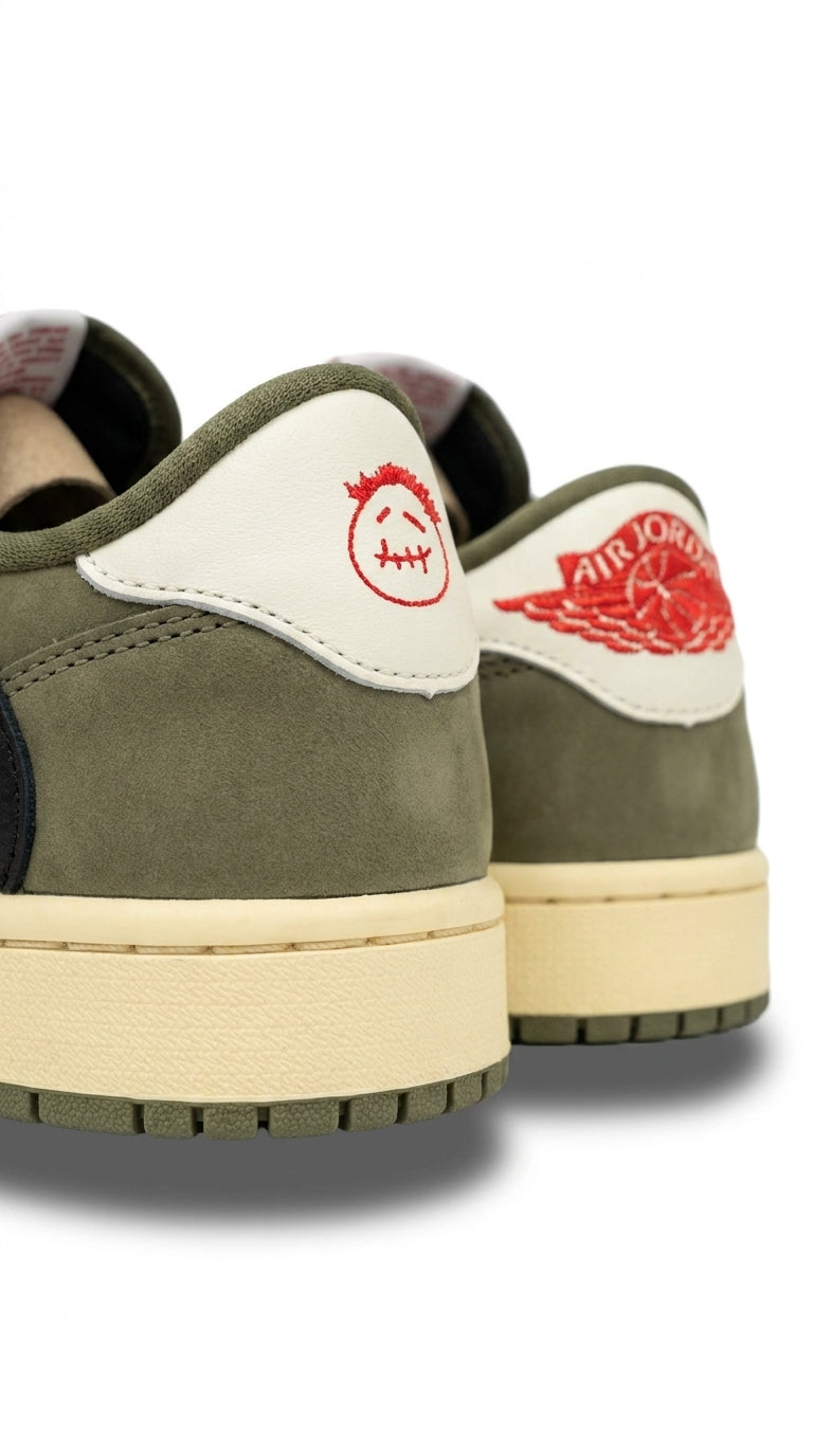JORDAN 1 LOW x TRAVIS SCOTT OLIVE