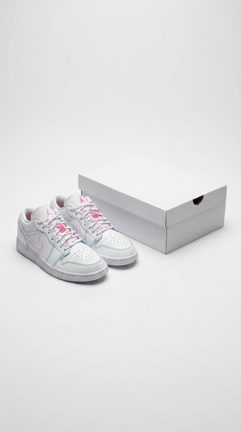JORDAN 1 LOW x WHITE GREEN PINK