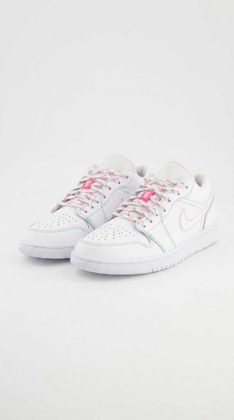 JORDAN 1 LOW x WHITE GREEN PINK