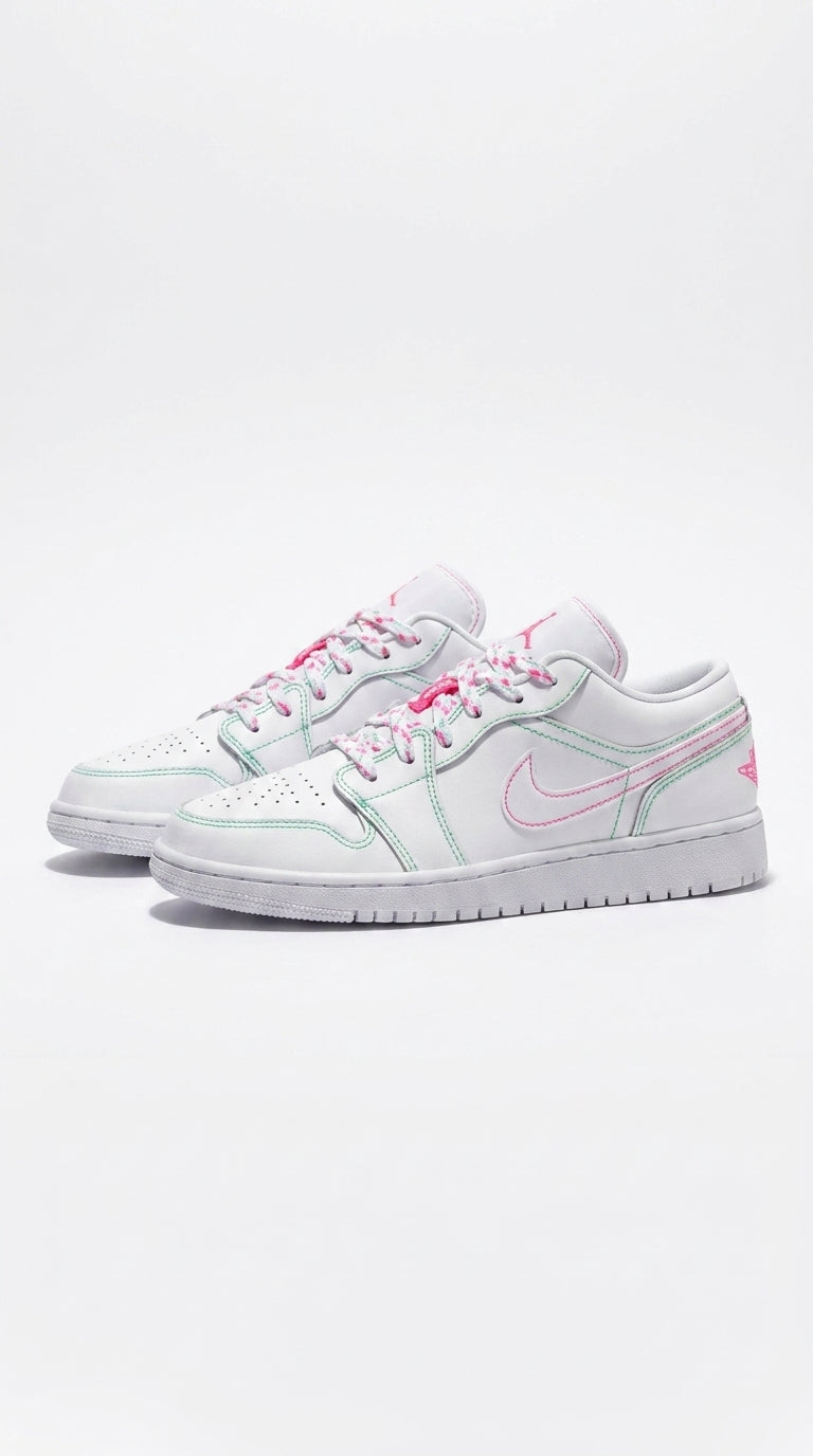 JORDAN 1 LOW x WHITE GREEN PINK