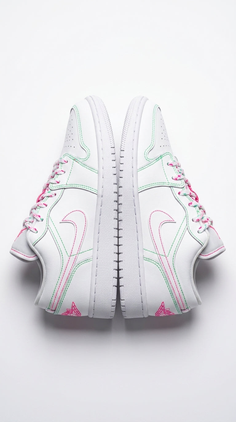 JORDAN 1 LOW x WHITE GREEN PINK