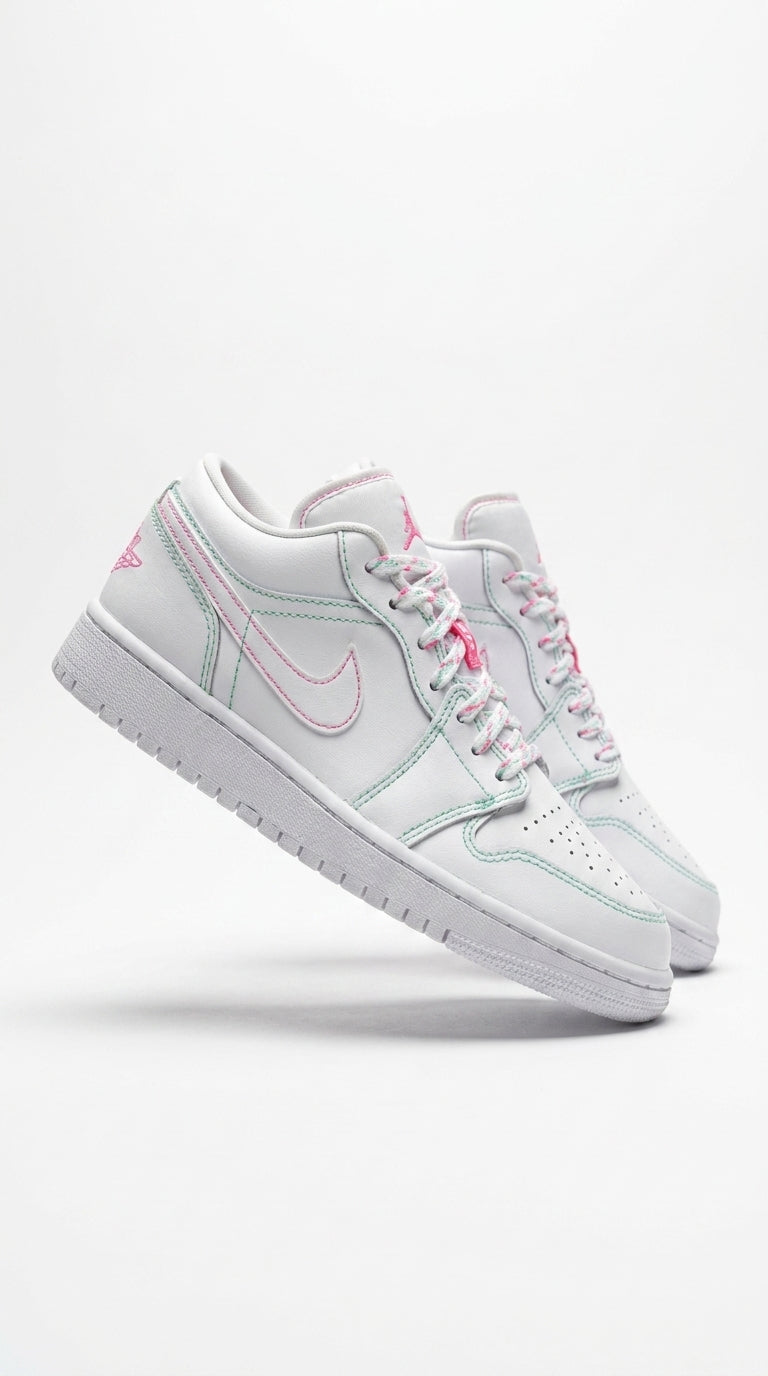 JORDAN 1 LOW x WHITE GREEN PINK