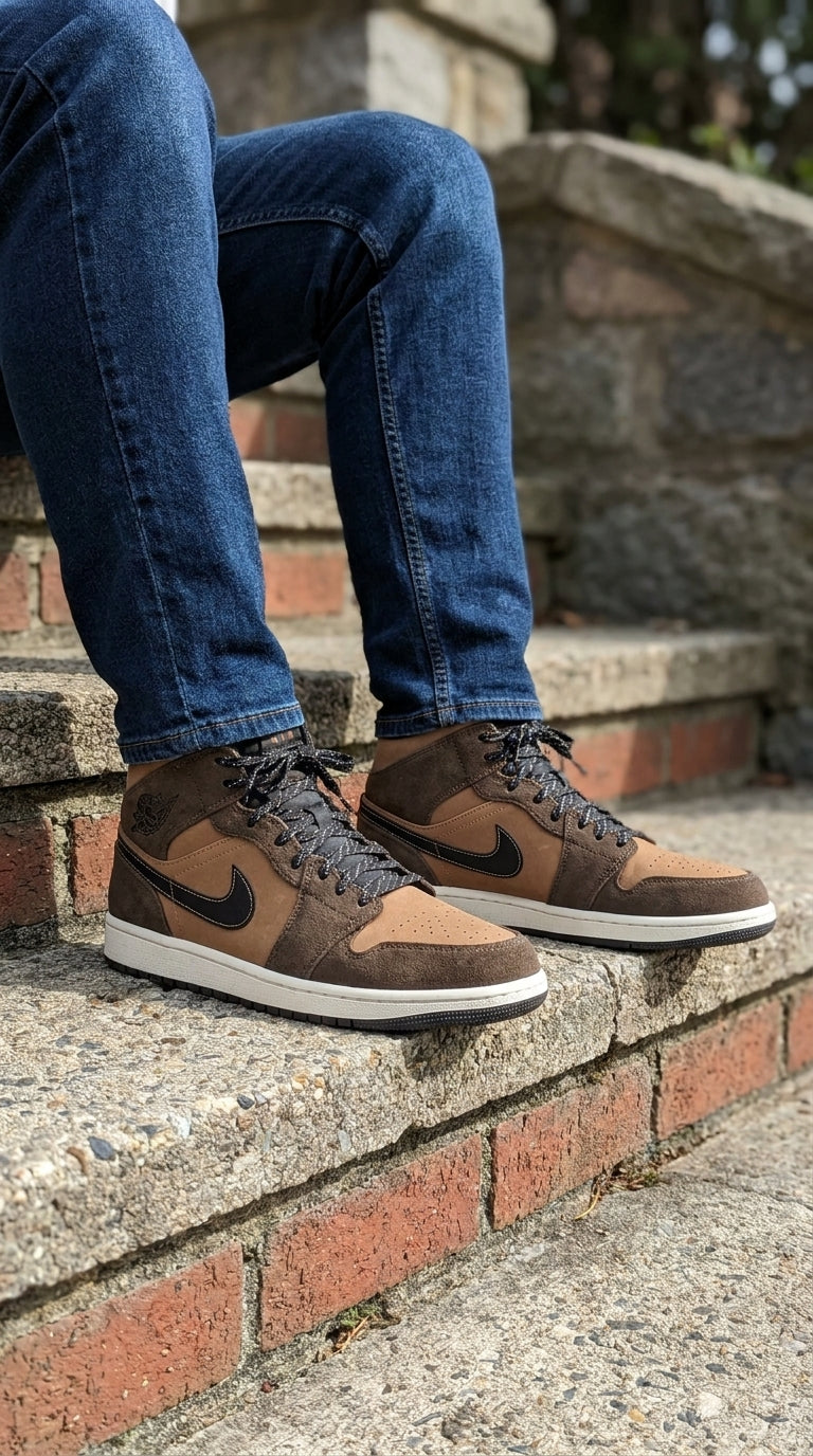 JORDAN 1 MID SE x DARK CHOCOLATE