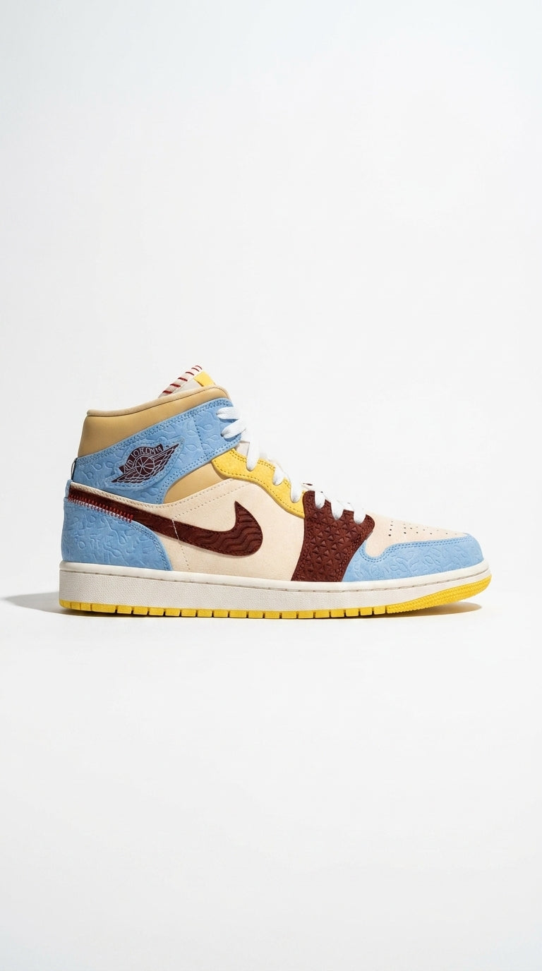 JORDAN 1 MID SE x FEARLESS MAISON CHATEAU ROUGE