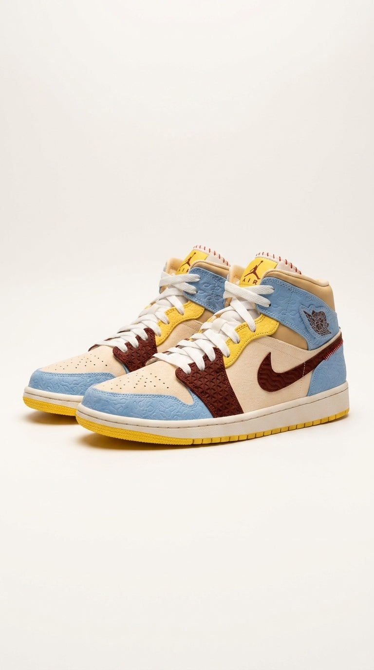 JORDAN 1 MID SE x FEARLESS MAISON CHATEAU ROUGE