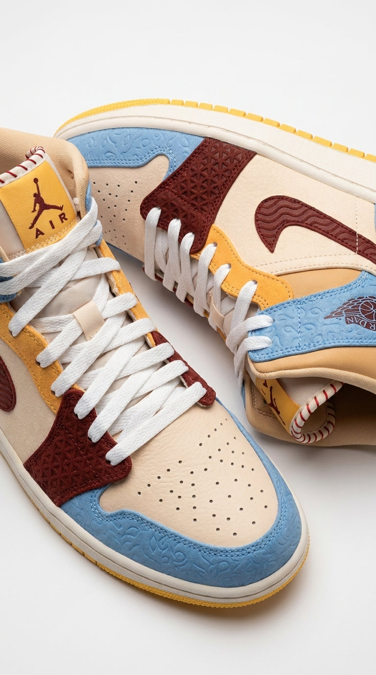 JORDAN 1 MID SE x FEARLESS MAISON CHATEAU ROUGE