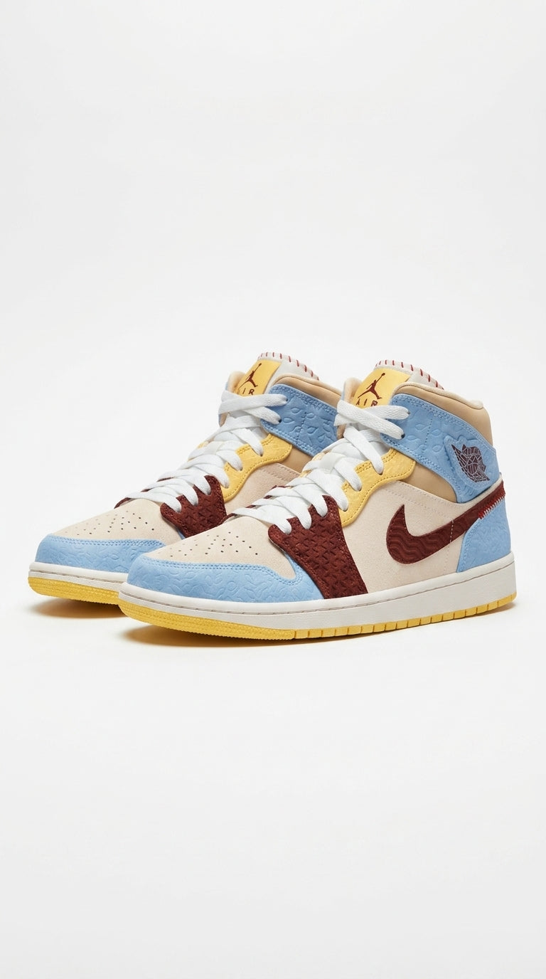 JORDAN 1 MID SE x FEARLESS MAISON CHATEAU ROUGE