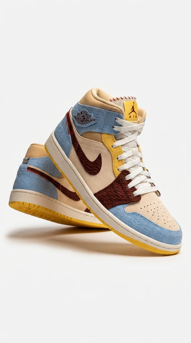 JORDAN 1 MID SE x FEARLESS MAISON CHATEAU ROUGE