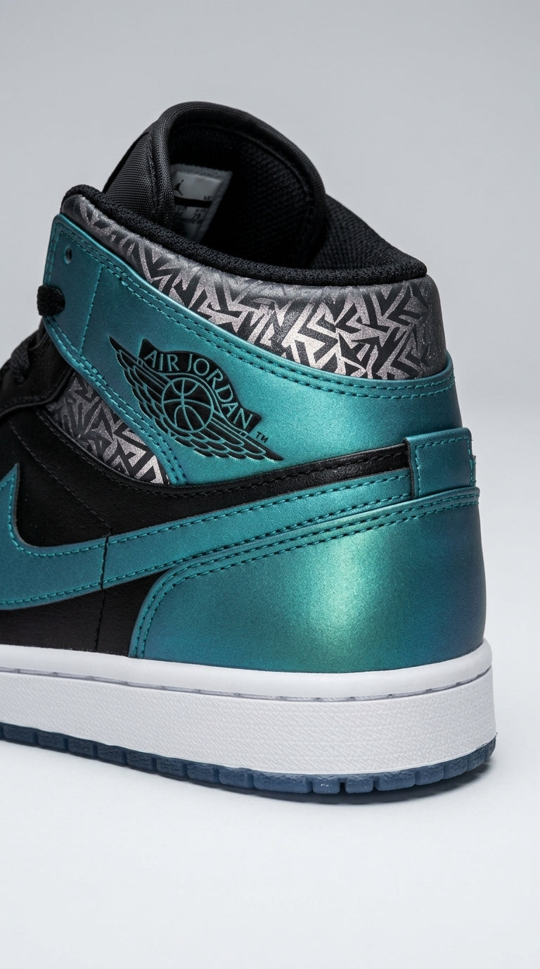 JORDAN 1 MID x IRIDESCENT BLACK