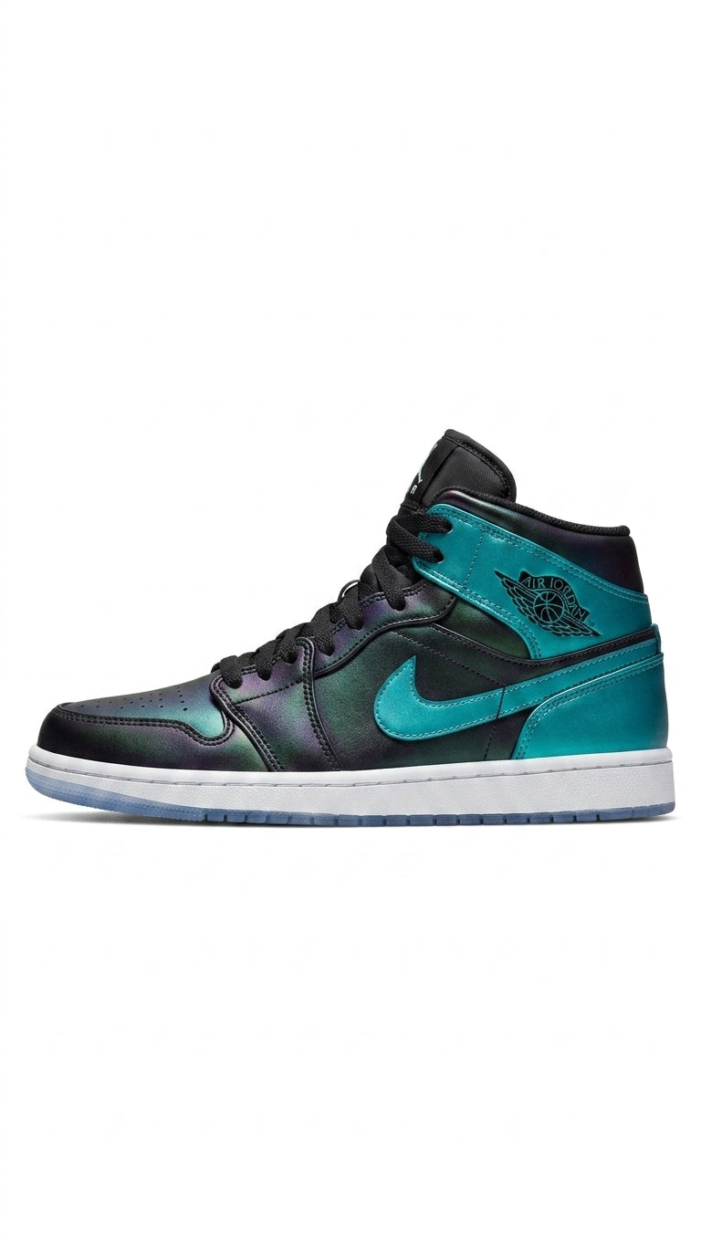 JORDAN 1 MID x IRIDESCENT BLACK