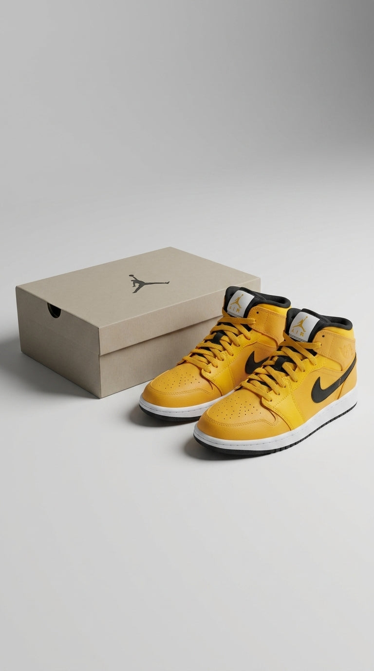 JORDAN 1 MID x UNIVERSITY GOLD BLACK