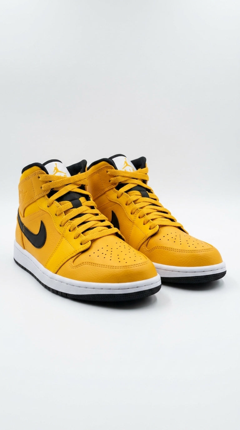 JORDAN 1 MID x UNIVERSITY GOLD BLACK