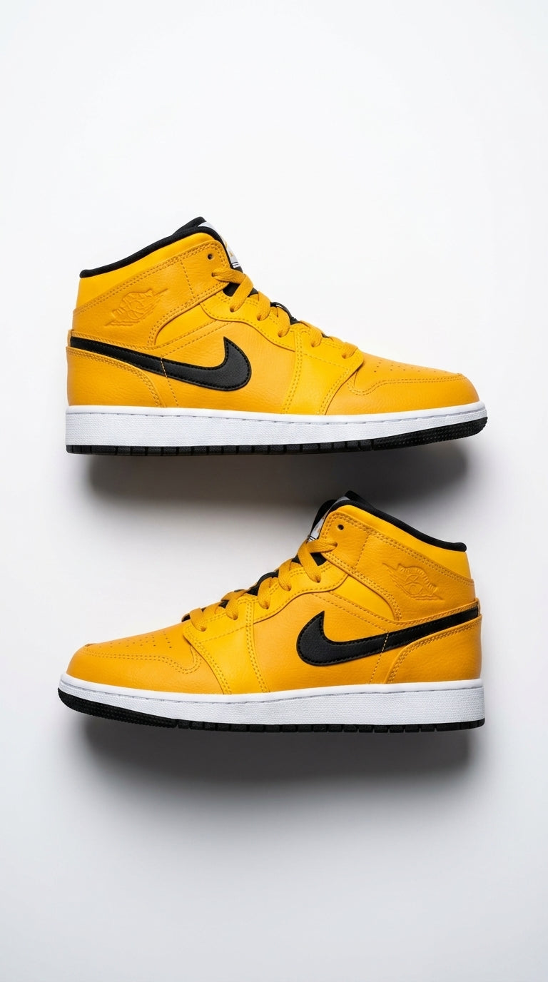 JORDAN 1 MID x UNIVERSITY GOLD BLACK