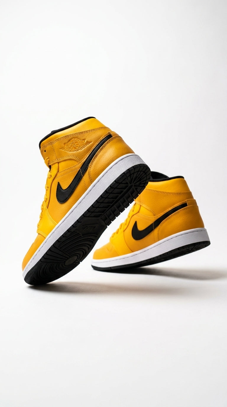 JORDAN 1 MID x UNIVERSITY GOLD BLACK