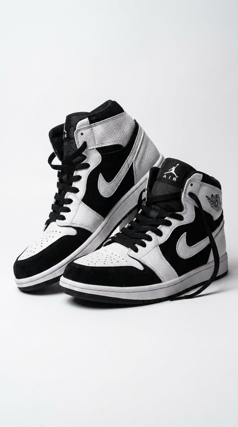 JORDAN 1 MID x WHITE BLACK