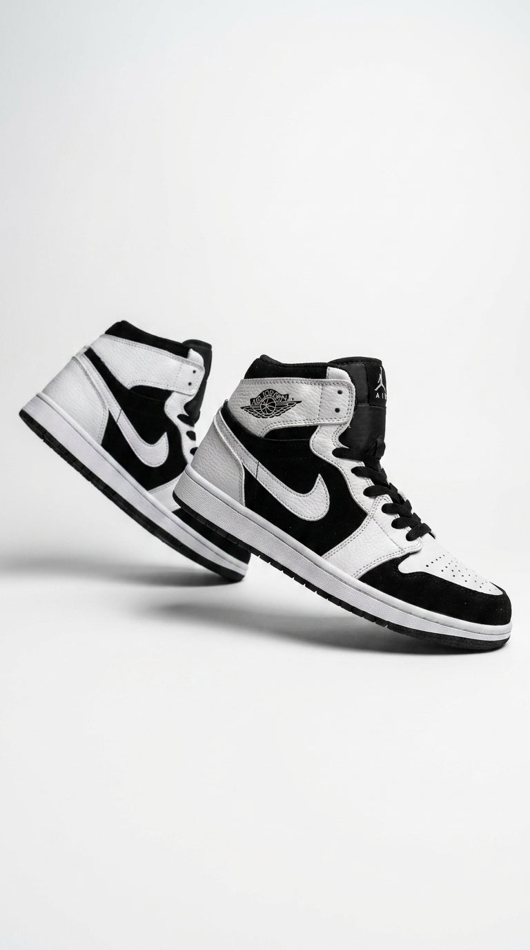 JORDAN 1 MID x WHITE BLACK
