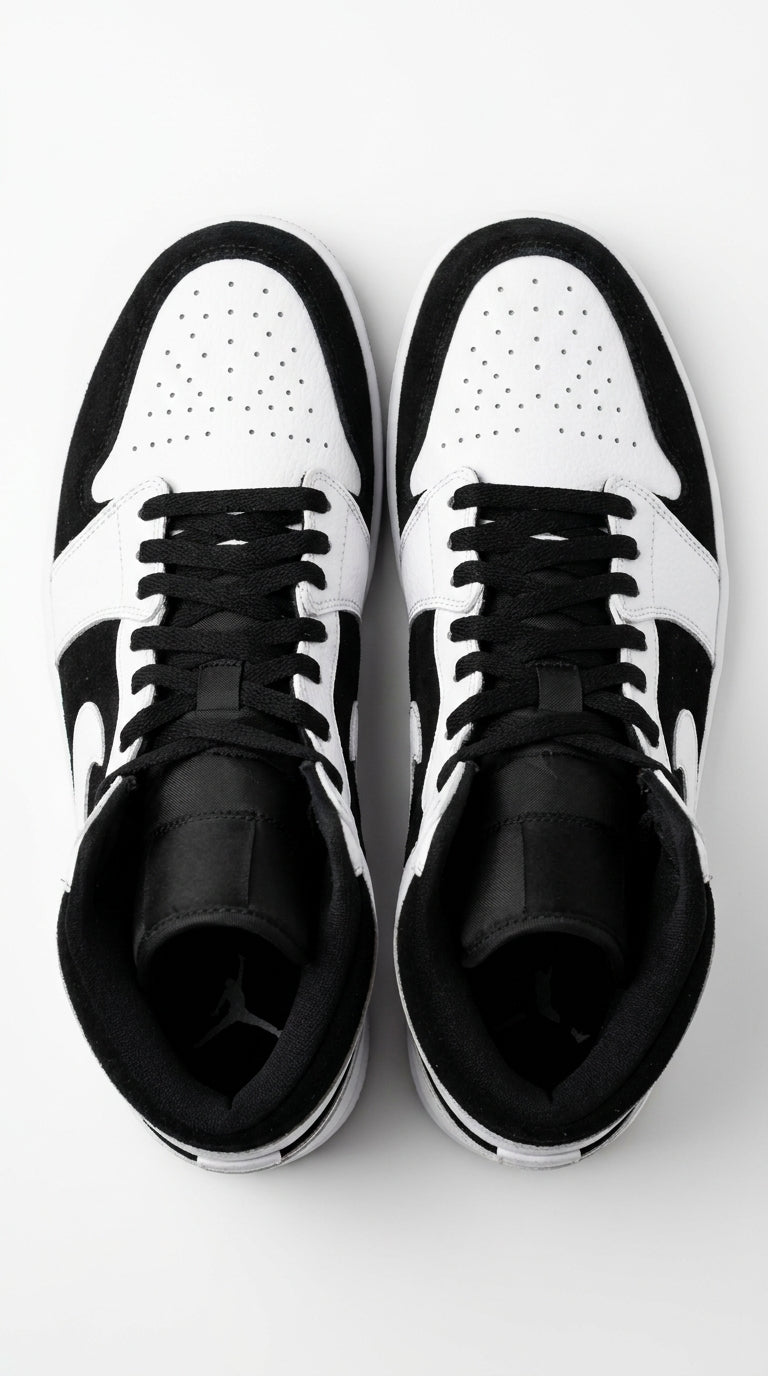 JORDAN 1 MID x WHITE BLACK