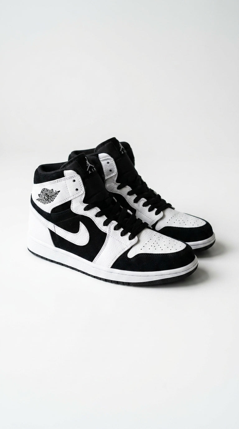 JORDAN 1 MID x WHITE BLACK