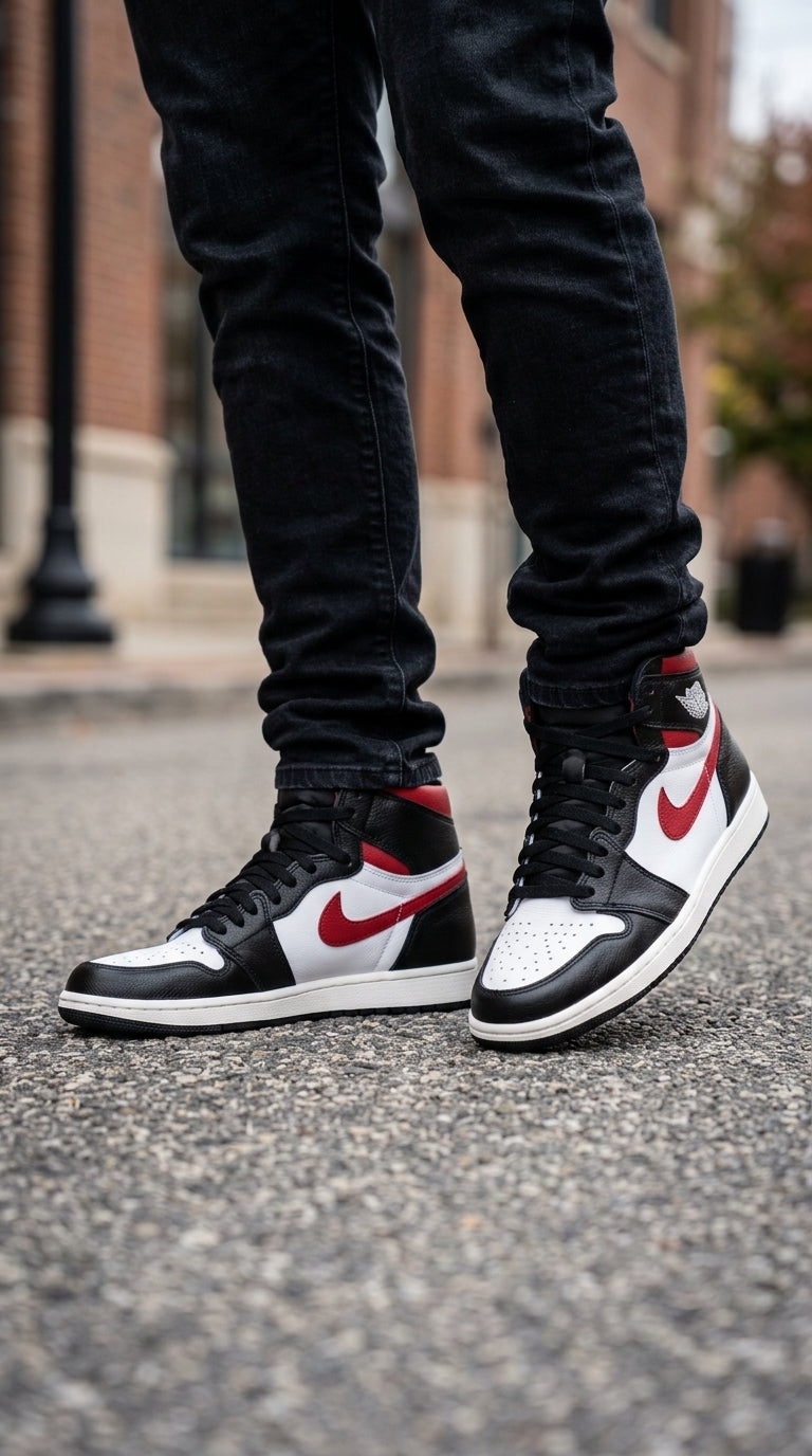 JORDAN 1 RETRO HIGH x BLACK GYM RED