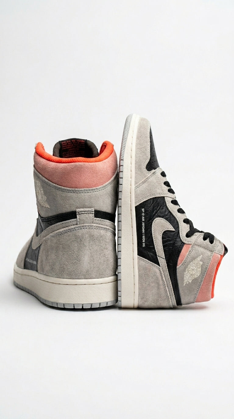 JORDAN 1 RETRO HIGH x NEUTRAL GREY HYPER CRIMSON