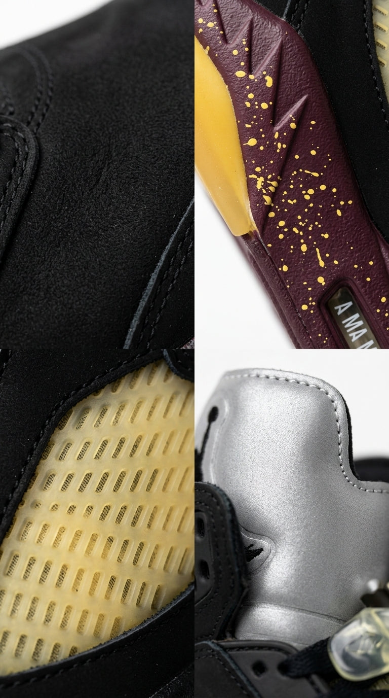 Jordan 5 Black and Yellow