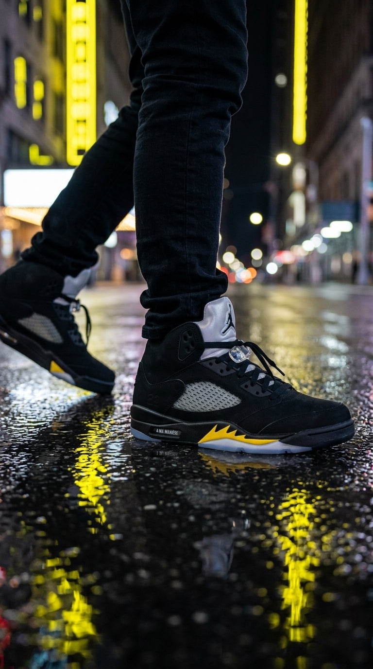 Jordan 5 Black and Yellow
