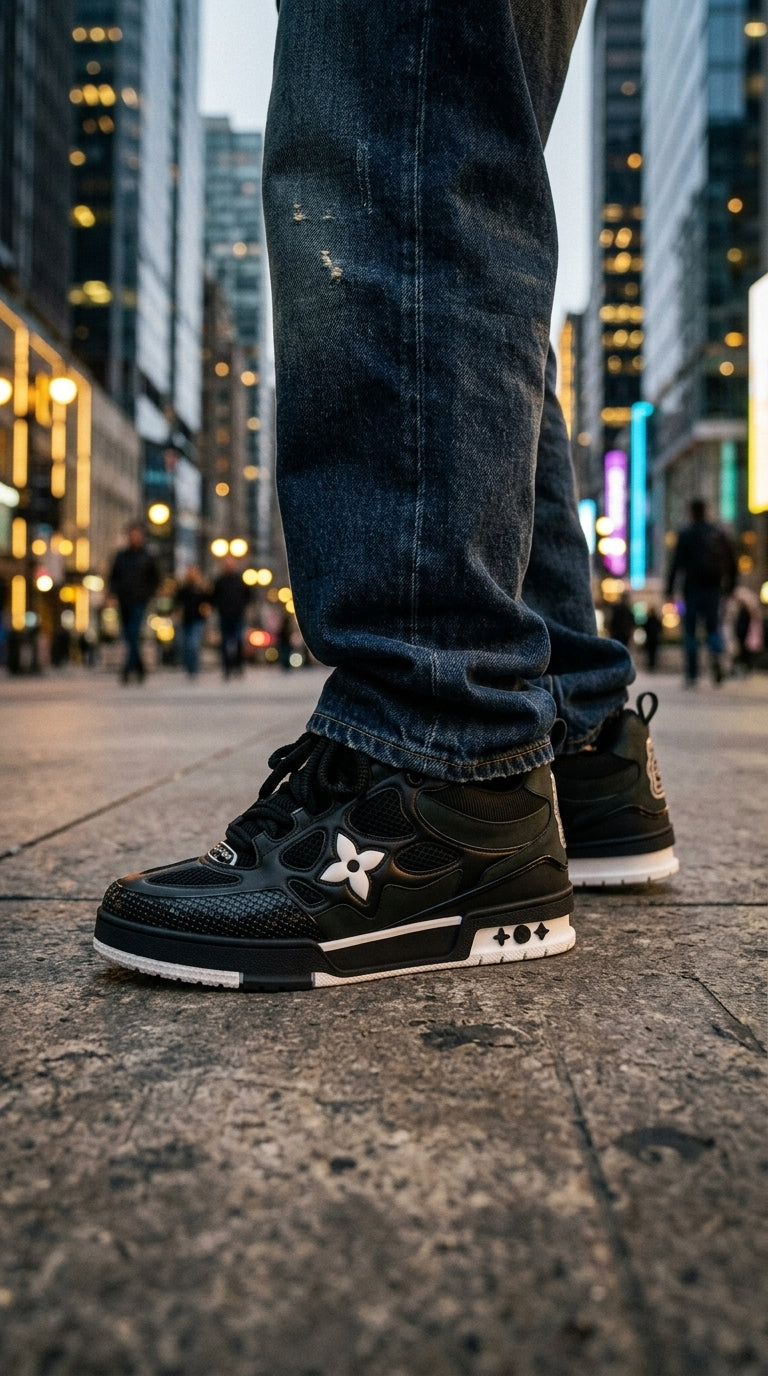 LV SKATE SNEAKER WHITE BLACK