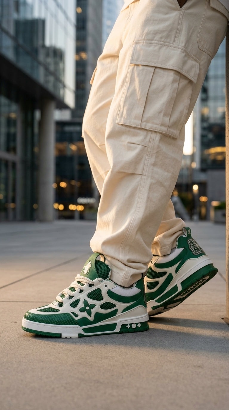 LV SKATE SNEAKER GREEN WHITE