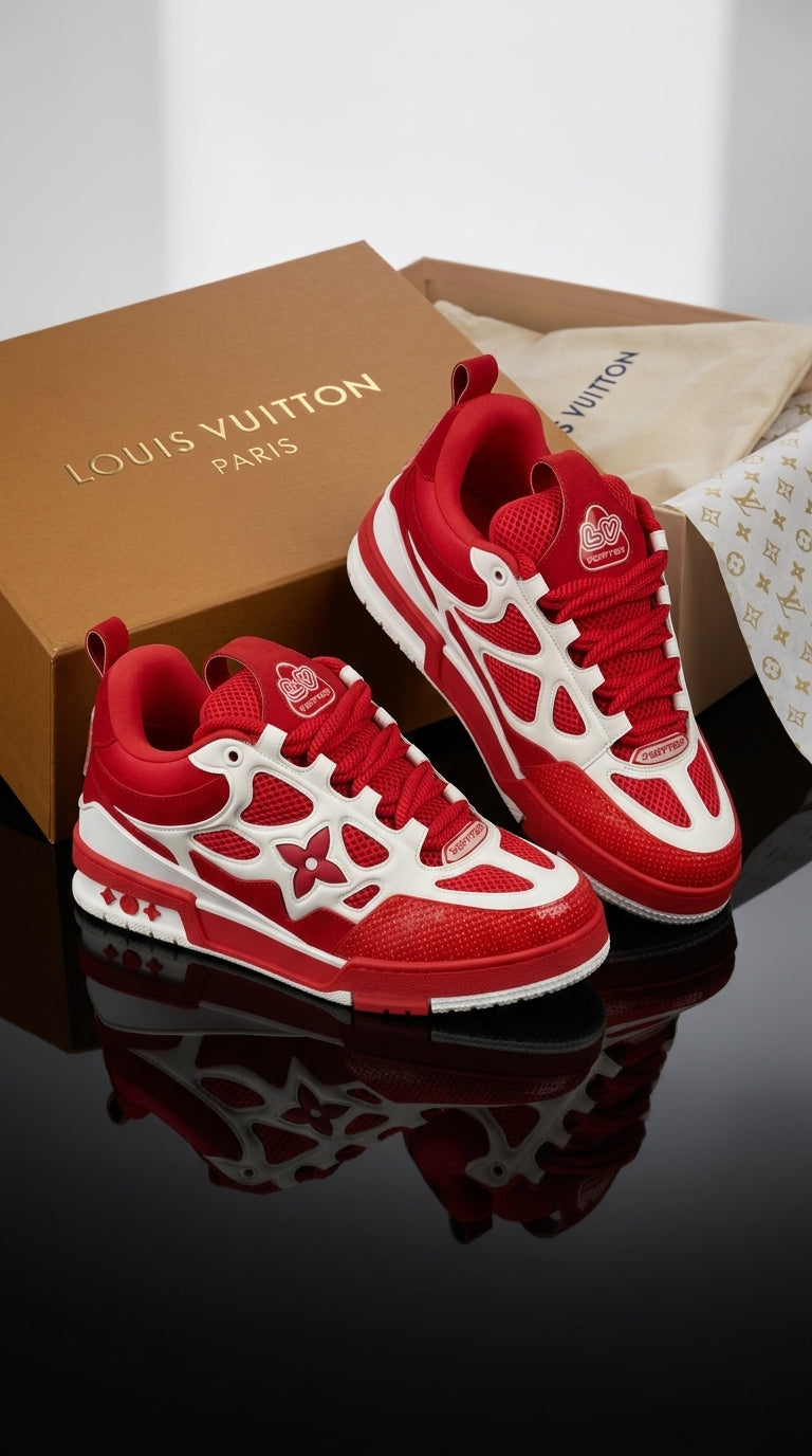 LV SKATE SNEAKER RED WHITE