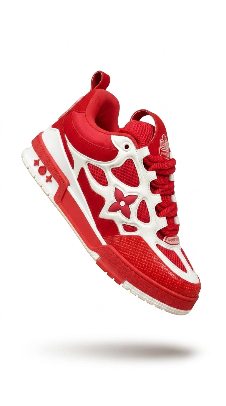 LV SKATE SNEAKER RED WHITE