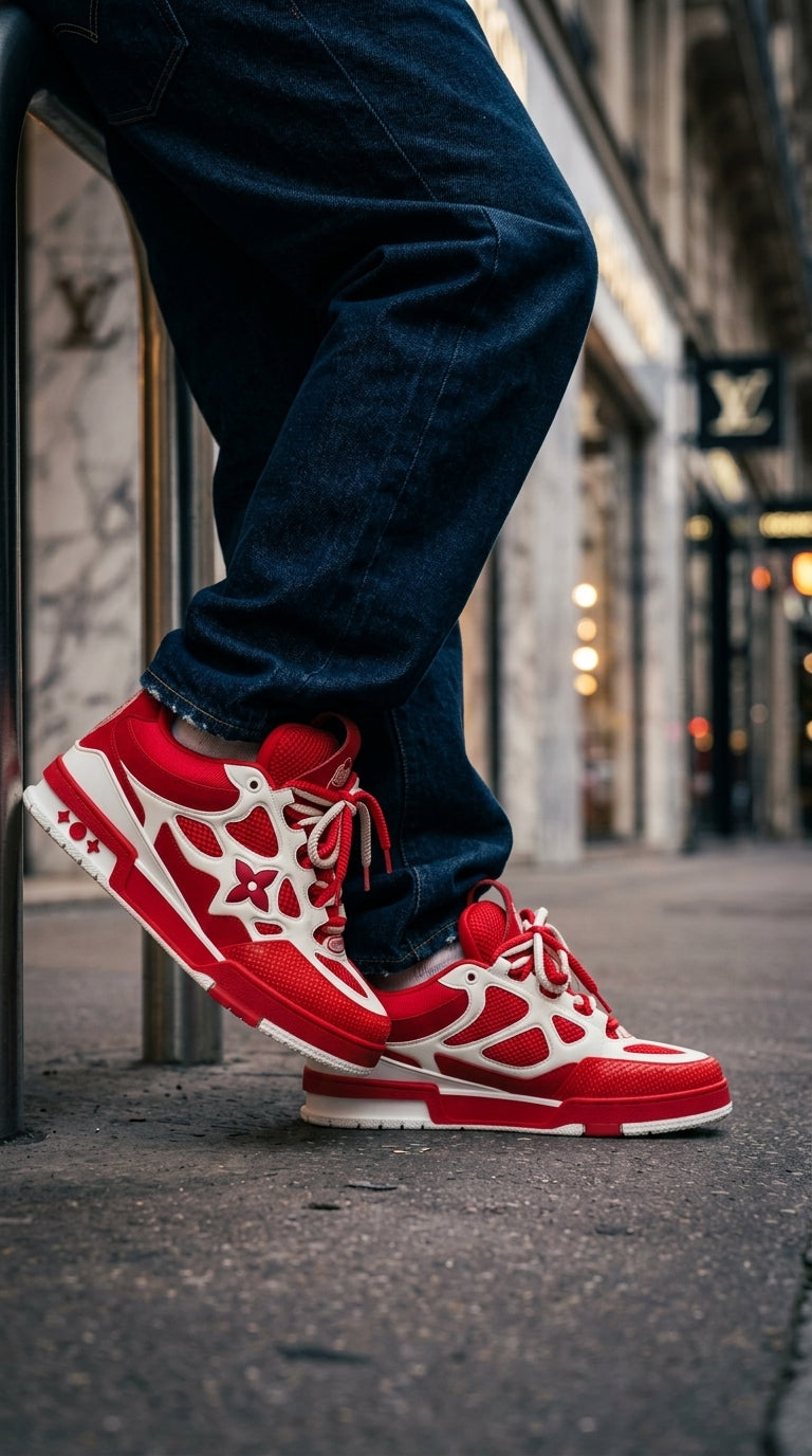 LV SKATE SNEAKER RED WHITE
