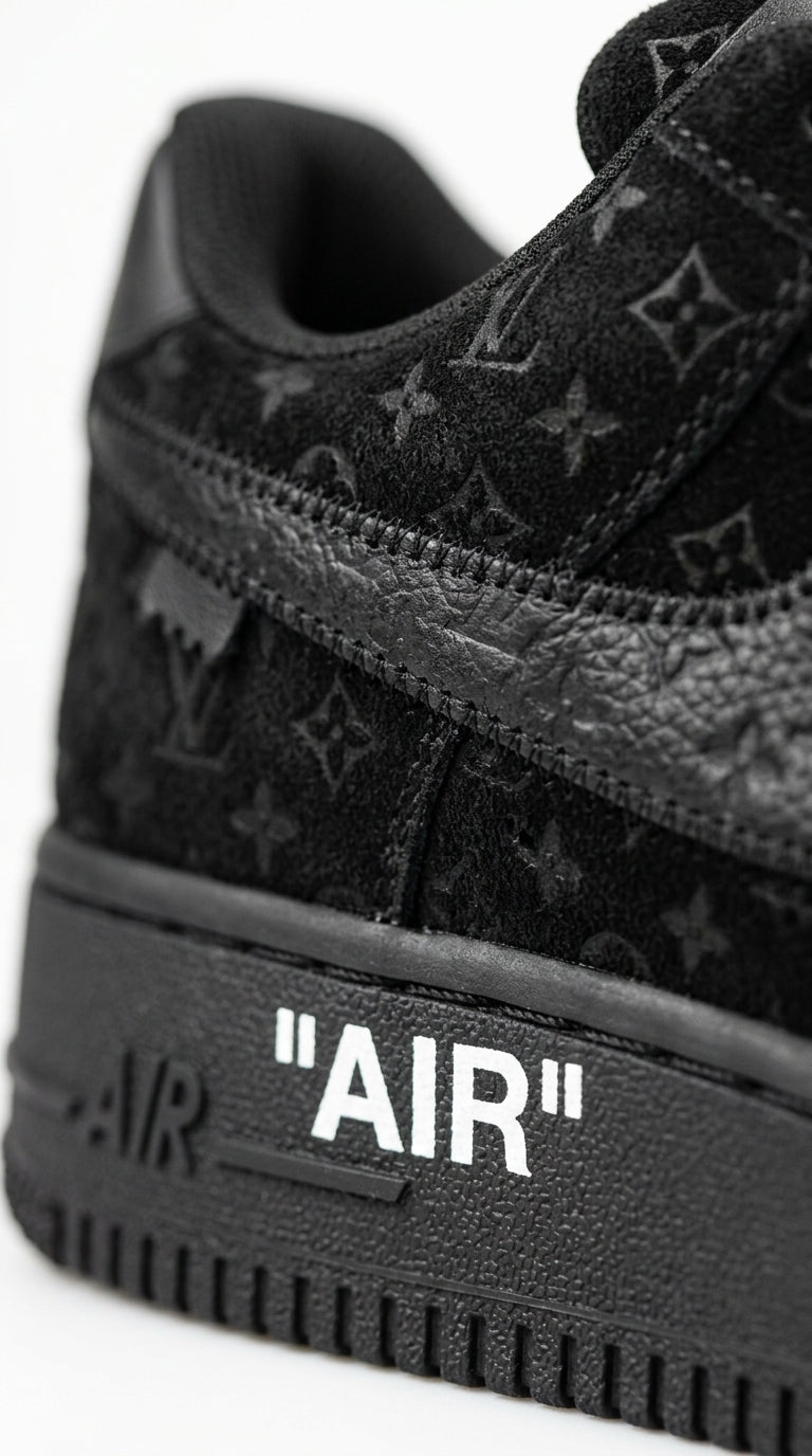 NIKE AIR FORCE 1 x LOUIS VUITTON BLACK/BLACK