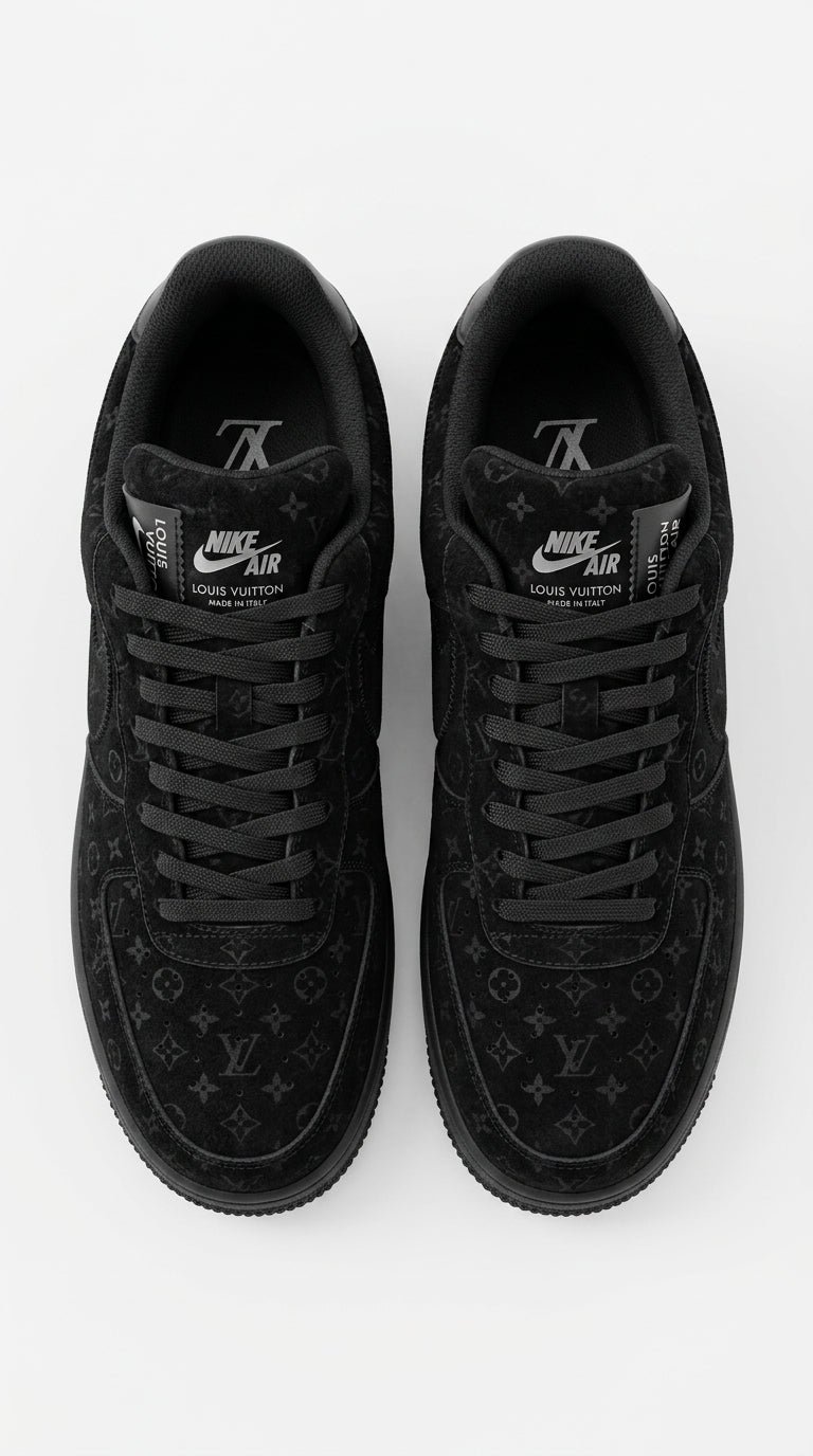 NIKE AIR FORCE 1 x LOUIS VUITTON BLACK/BLACK