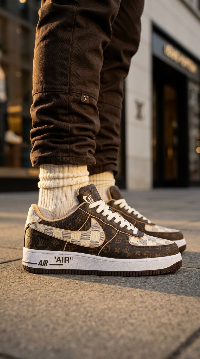 NIKE AIR FORCE 1 x LOUIS VUITTON BROWN