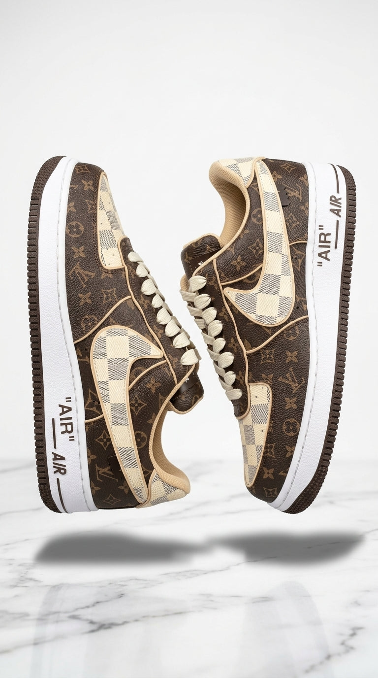 NIKE AIR FORCE 1 x LOUIS VUITTON BROWN