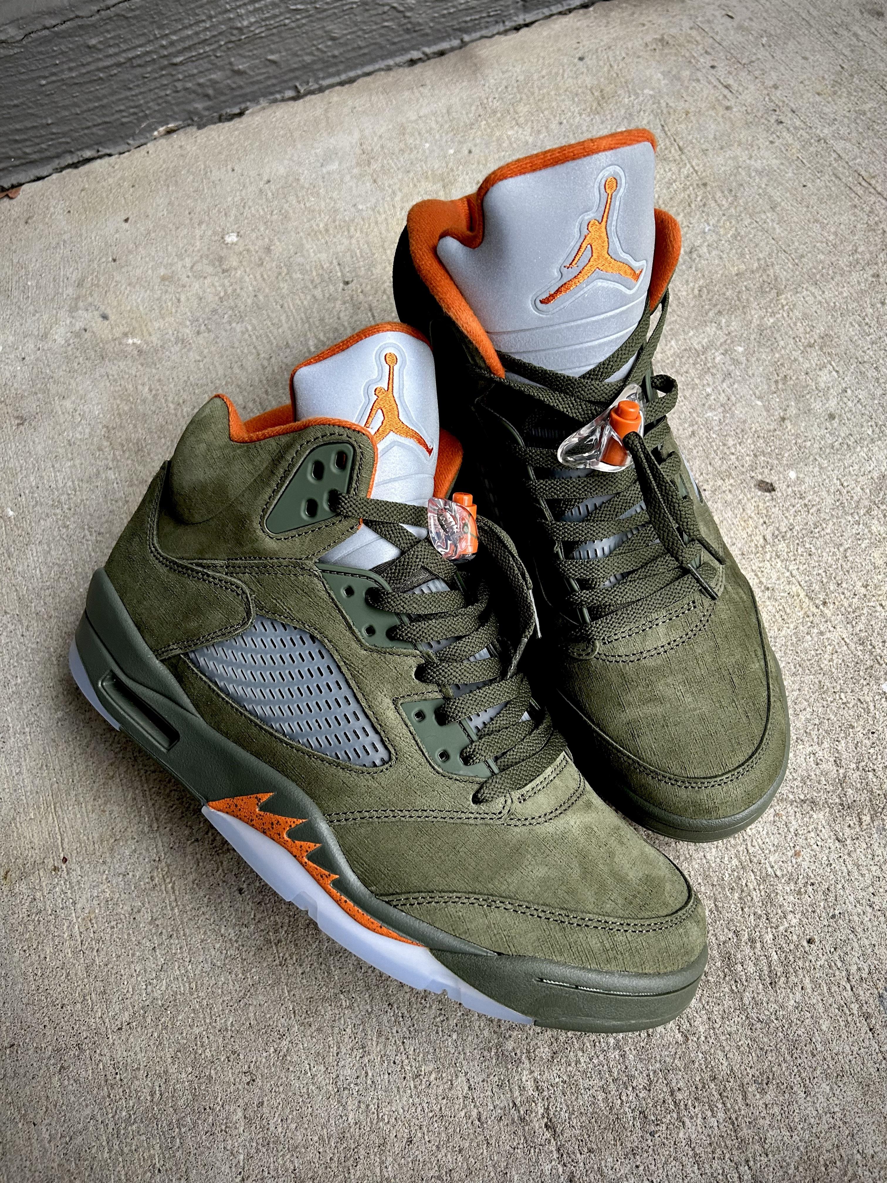 Jordan 5 green and orange