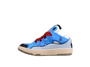 Lanvin Blue and Red Lace Sneakers
