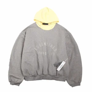 Fear of God Essentials Hoodie - Grey with Yellow Hood