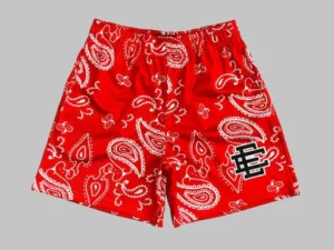 EE Shorts Cashew flowers Red
